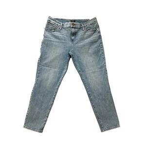 Express Skinny Mid Rise Hyper Stretch Light Wash Jeans Women Size Short 12 14 16